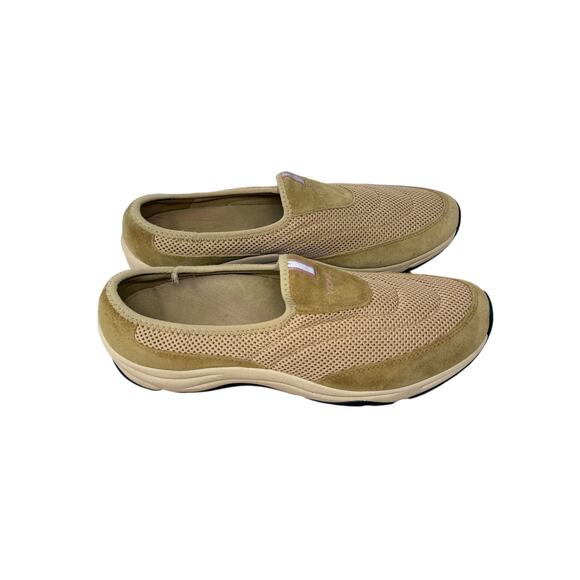 Vionic Heritage Slip On Sneakers Tan Brown Leather Mesh Loafers Womens 12 - Picture 1 of 7
